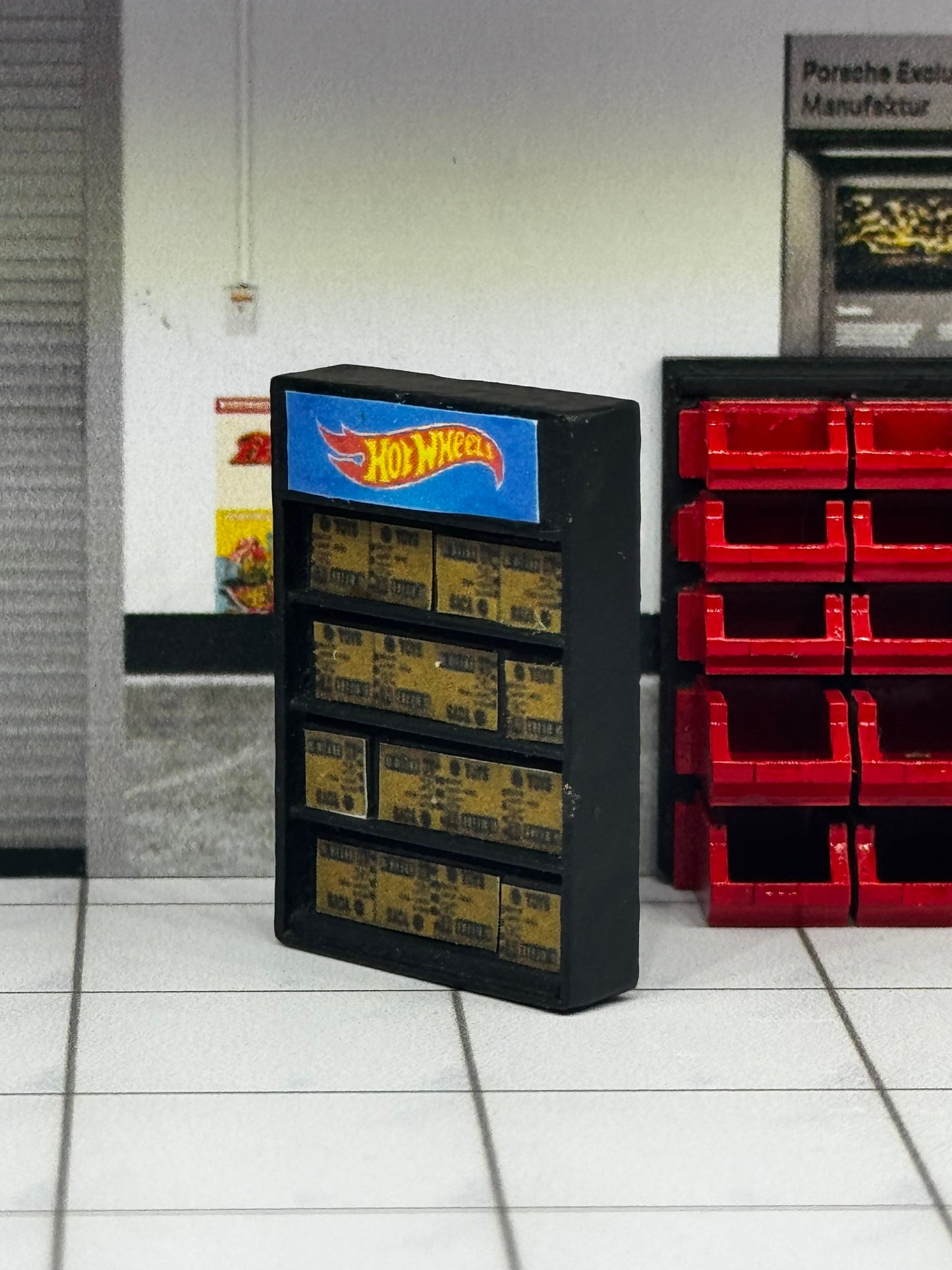 Meuble avec boîte Hot Wheels pour diorama 1/64 SVRdiecast