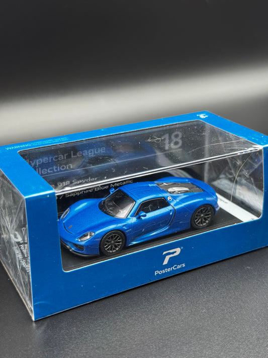 Porsche 918 Spyder – Sapphire Blue Metallic | PosterCars Hypercar League Collection