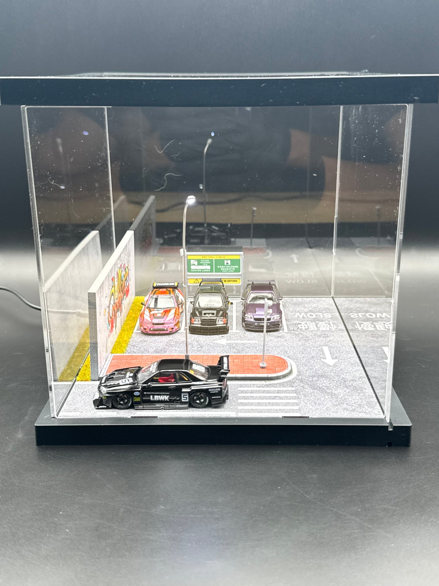 Vitrine diorama rue éclairé | 1/64