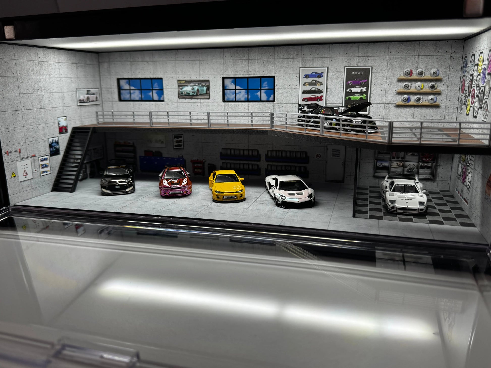 Diorama Container Vitrine 1/64 Éclairé LED SVRdiecast