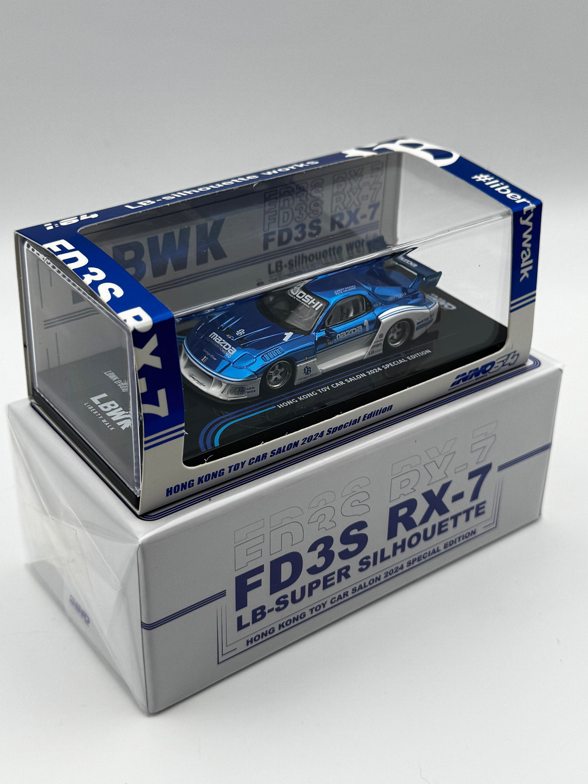 Mazda RX-7 FD3S LB-Super Silhouette – Hong Kong Toy Car Salon 2024 Special Edition (Chase – Blue Chrome) INNO64 SVRdiecast