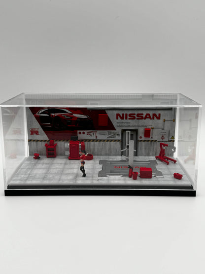 Diorama Garage Nissan avec accessoires SVRdiecast