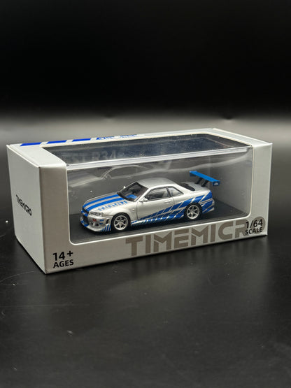 Nissan Skyline GT-R r34 C-West Time Micro | 1/64