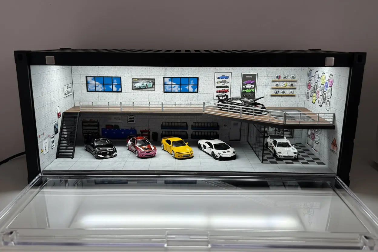 Diorama Container Vitrine 1/64 Éclairé LED SVRdiecast