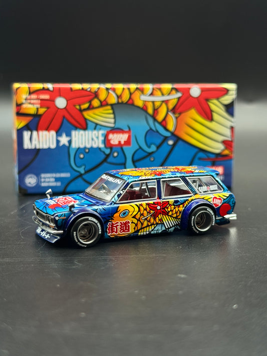 Kaido House x Mini GT - Datsun KAIDO 510 Wagon Koi Wagon V1 - Blue