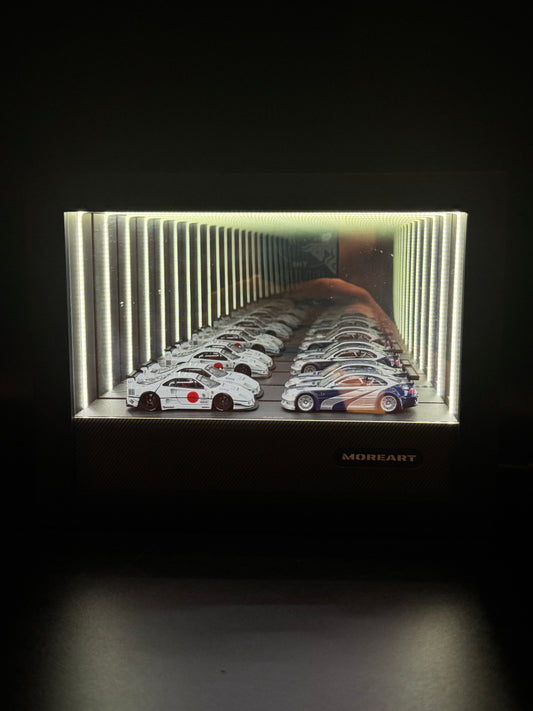 Cadre vitrine avec effet miroir infini pour modèle 1/64