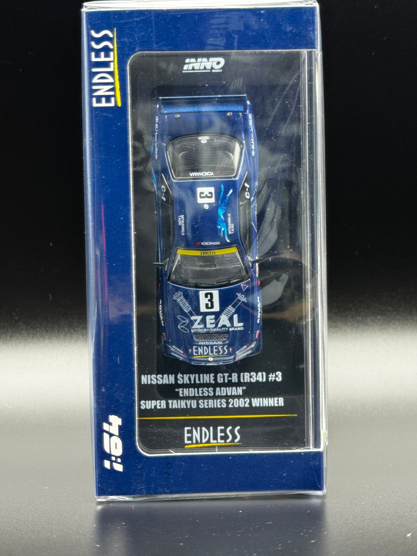 Nissan Skyline R34 GT-R #3 “Endless” Super Taikyu Series 2002 Winner | Inno64 1:64 SVRdiecast