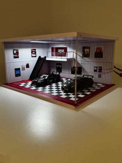 Diorama mini garage 1/64 éclairé SVRdiecast