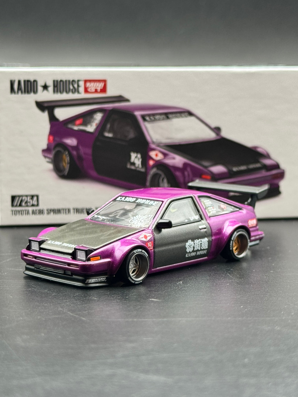 Kaido House x Mini GT Toyota AE86 Sprinter Trueno Touge V1 Violet 1:64