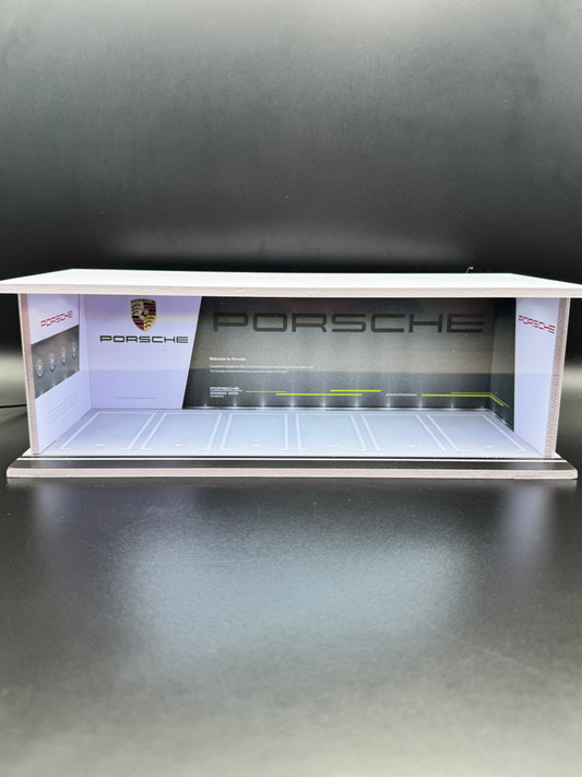 Diorama vitrine Garage Porsche – 1:64