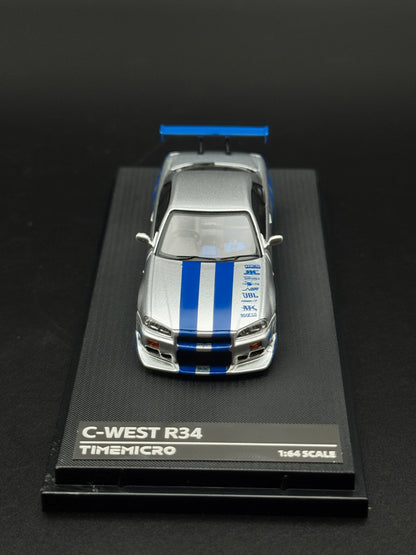 Nissan Skyline GT-R r34 C-West Time Micro | 1/64