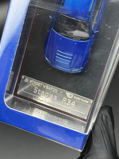 Nissan Stagea R34 Bleu Métallisé – Street Warrior 1/64 SVRdiecast