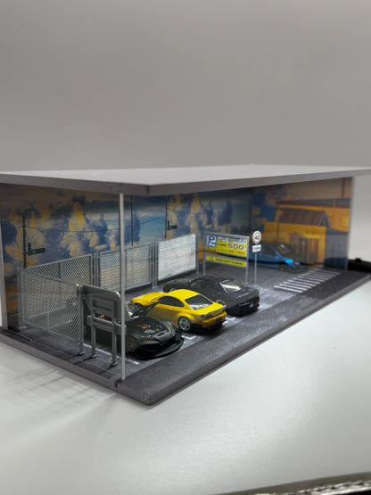 Diorama parking street eclairé Led SVRdiecast