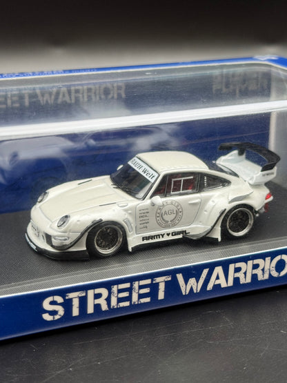 Porsche 993 RWB “Army Girl” AGL White Street Warrior | 1/64