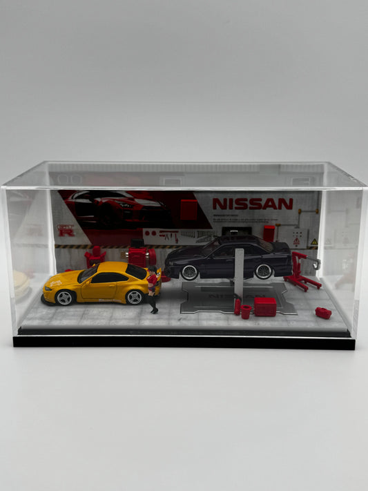 Diorama Garage Nissan avec accessoires SVRdiecast