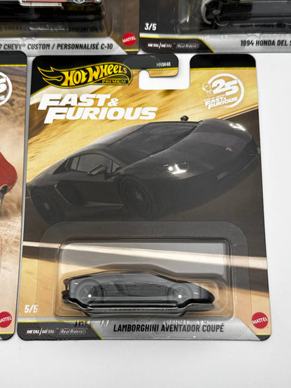 Série Complète Fast & Furious 25th Anniversary – Hot Wheels Premium 1:64 | 5 Modèles (inclus Chase) SVRdiecast