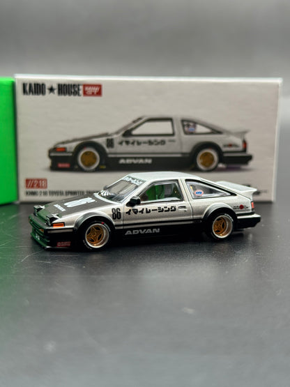 Kaido House x Mini GT Toyota Sprinter Trueno AE86 Imai Racing Advan Argent #86 1:64