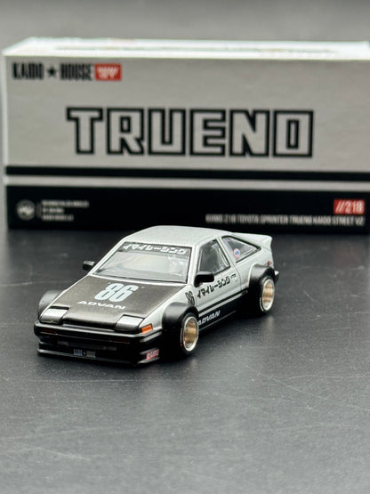 Kaido House x Mini GT Toyota Sprinter Trueno AE86 Imai Racing Advan Argent #86 1:64