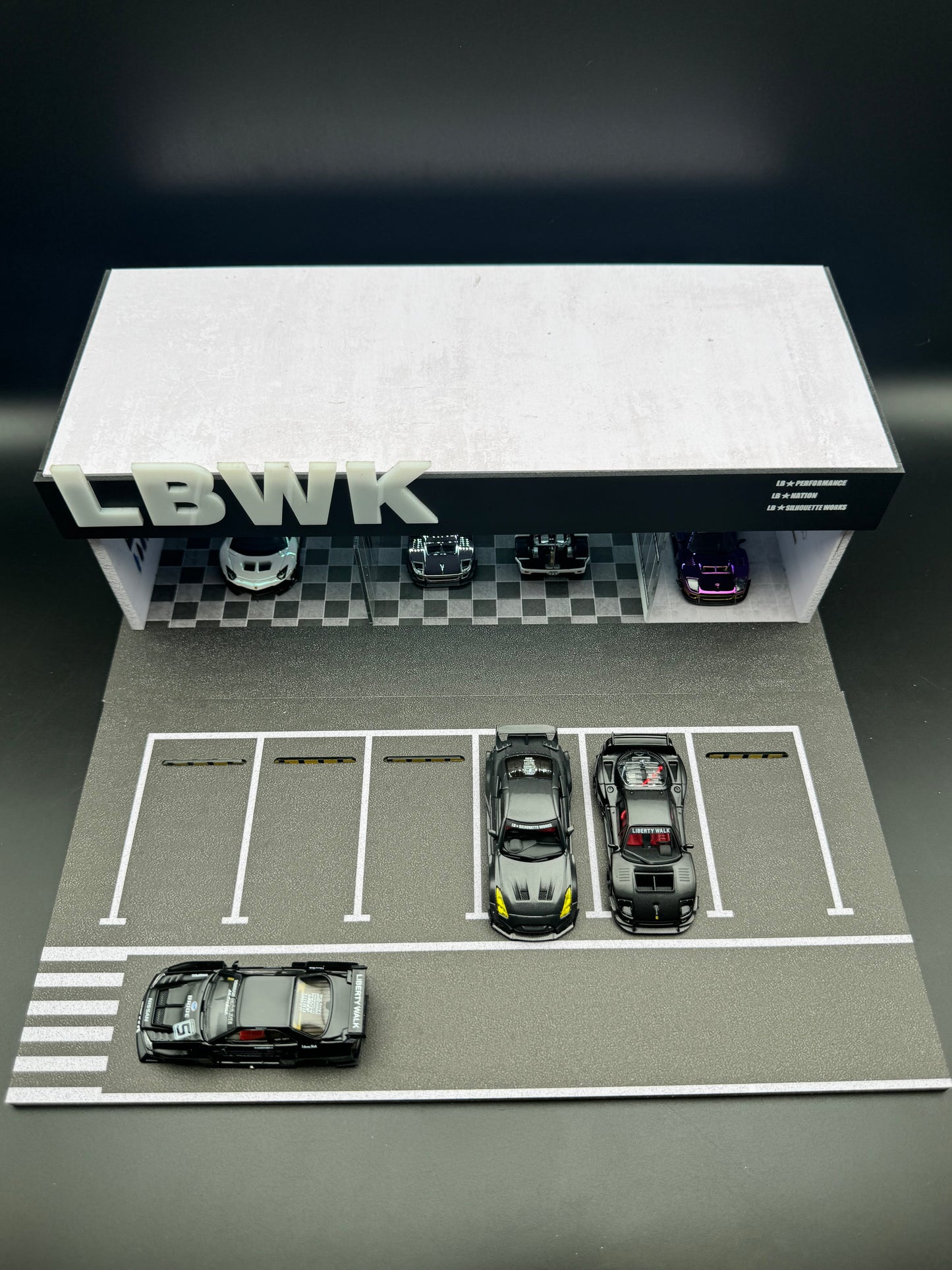 Diorama Garage LBWK 1:64 – Liberty Walk Performance
