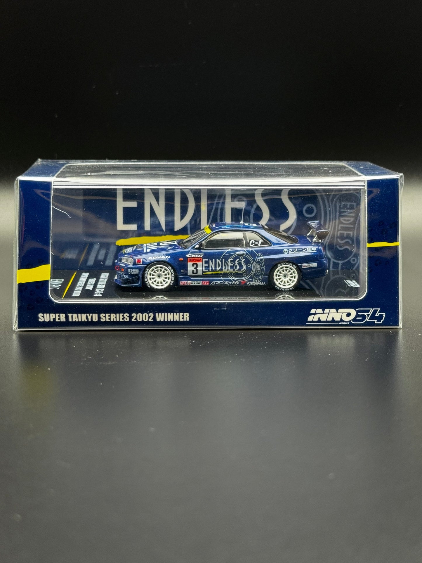 Nissan Skyline R34 GT-R #3 “Endless” Super Taikyu Series 2002 Winner | Inno64 1:64 SVRdiecast