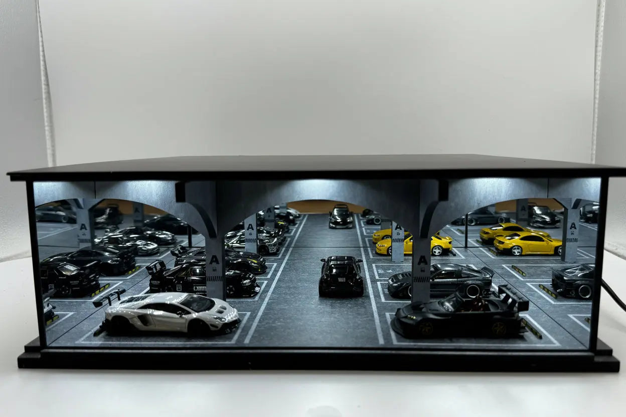 Diorama parking souterrain éclairé SVRdiecast