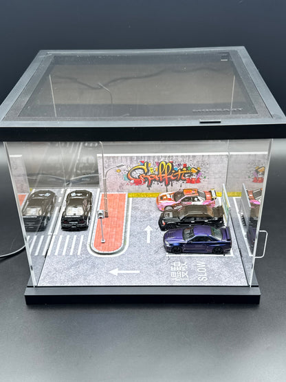 Vitrine diorama rue éclairé | 1/64