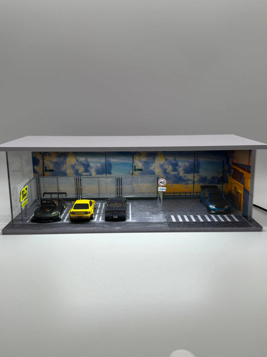 Diorama parking street eclairé Led SVRdiecast