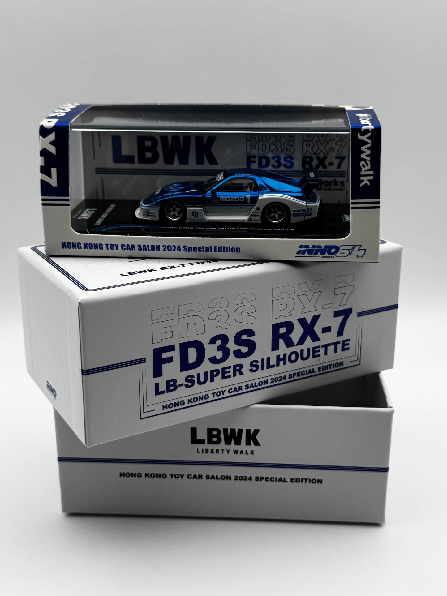 Mazda RX-7 FD3S LB-Super Silhouette – Hong Kong Toy Car Salon 2024 Special Edition (Chase – Blue Chrome) INNO64 SVRdiecast