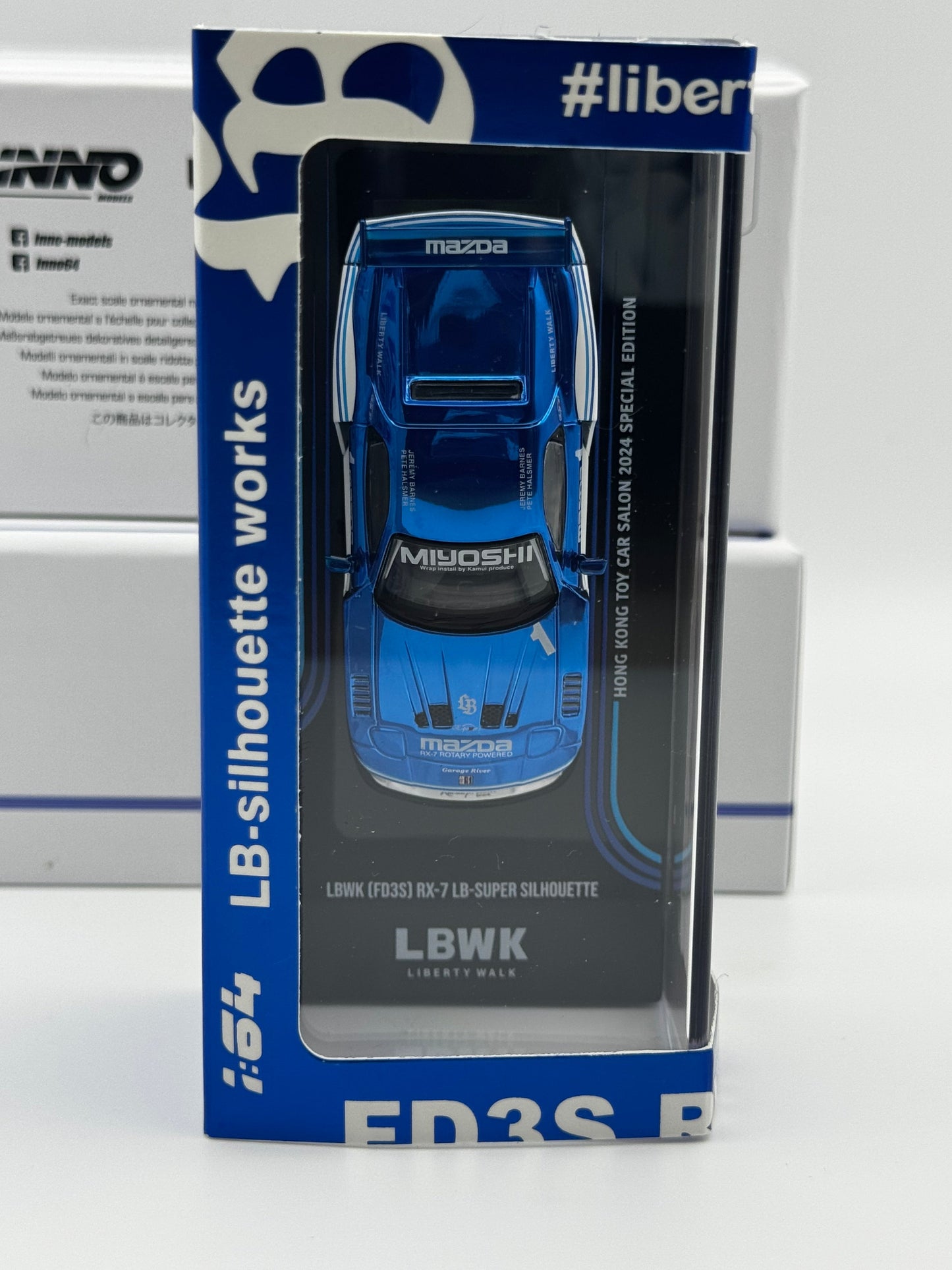 Mazda RX-7 FD3S LB-Super Silhouette – Hong Kong Toy Car Salon 2024 Special Edition (Chase – Blue Chrome) INNO64 SVRdiecast