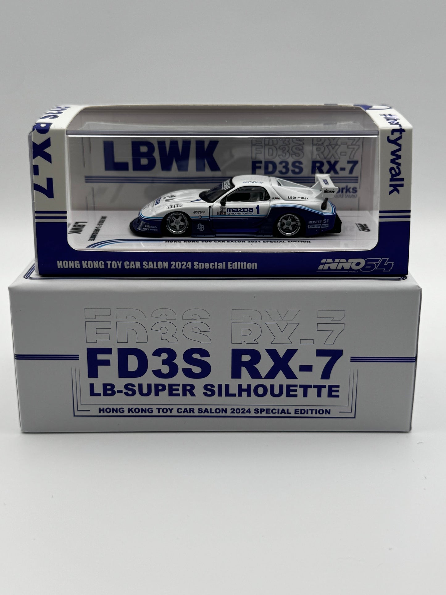 Mazda RX-7 FD3S LB-Super Silhouette – Hong Kong Toy Car Salon 2024 Special Edition (White) INNO64 SVRdiecast