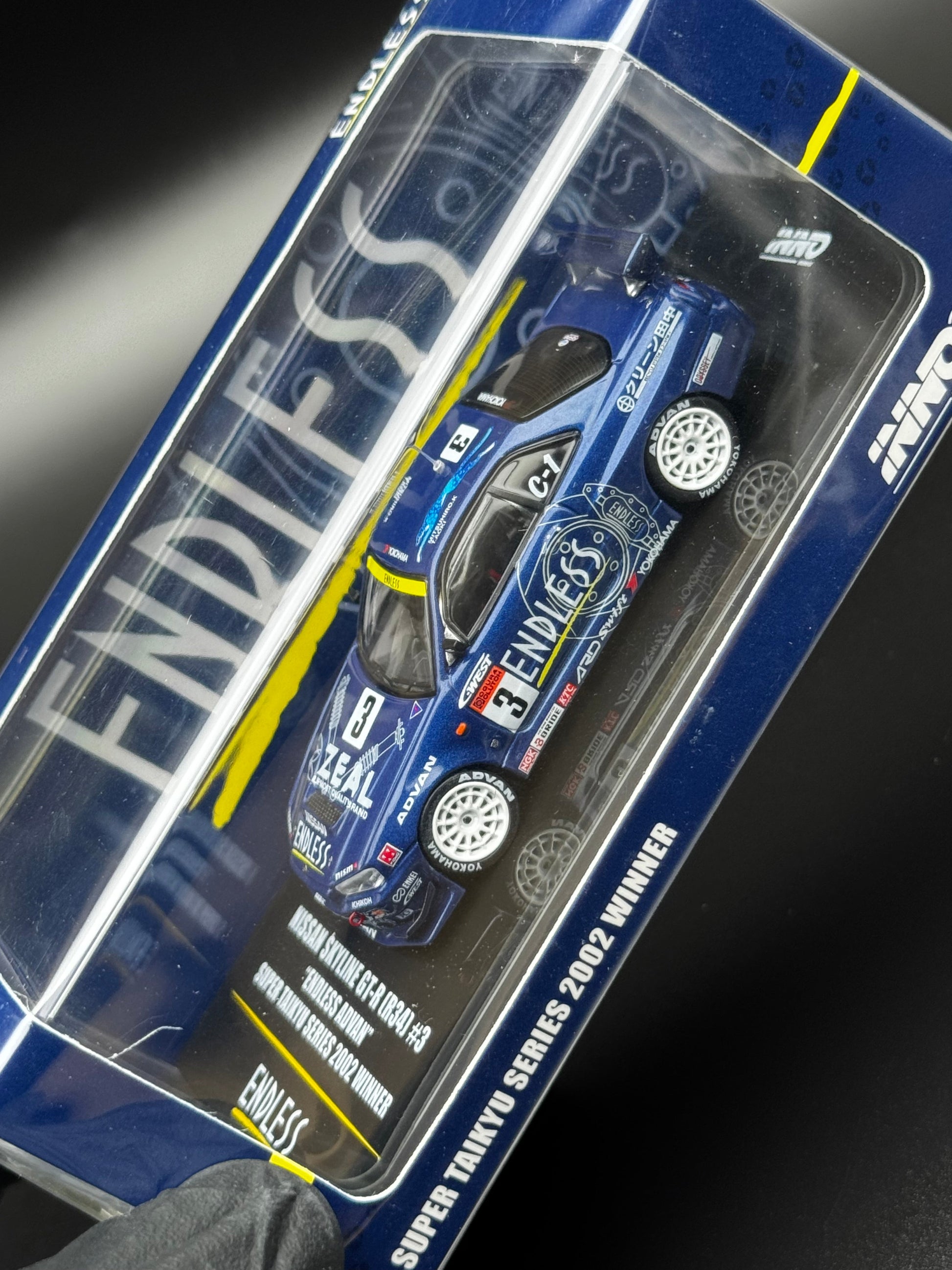 Nissan Skyline R34 GT-R #3 “Endless” Super Taikyu Series 2002 Winner | Inno64 1:64 SVRdiecast