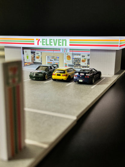 Diorama 7-Eleven – Décor Miniature 1:64 avec Éclairage LED