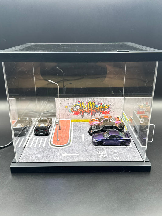 Vitrine diorama rue éclairé | 1/64
