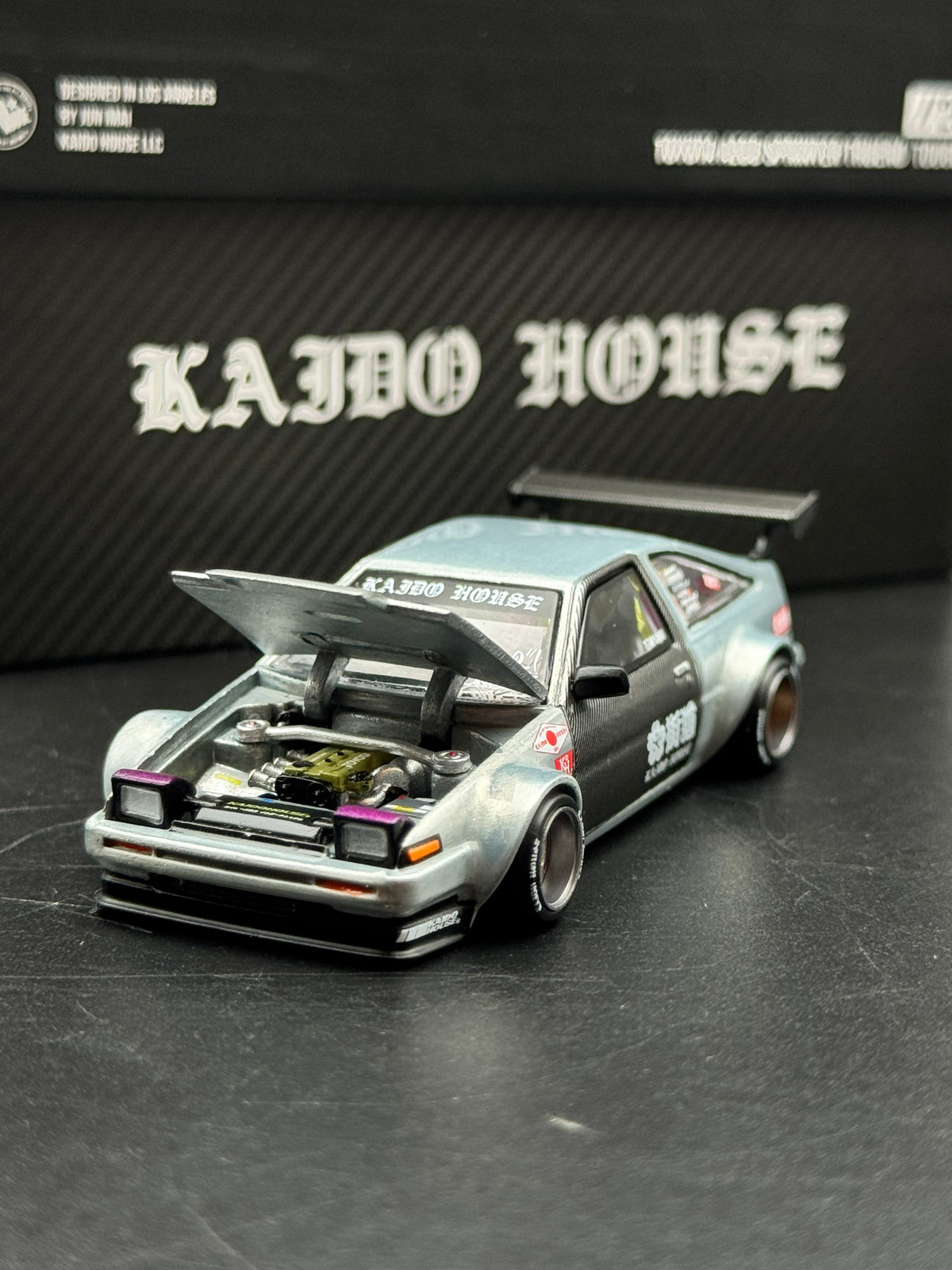 Kaido House x Mini GT Toyota AE86 Sprinter Trueno Touge V1 Chase Argent 1:64