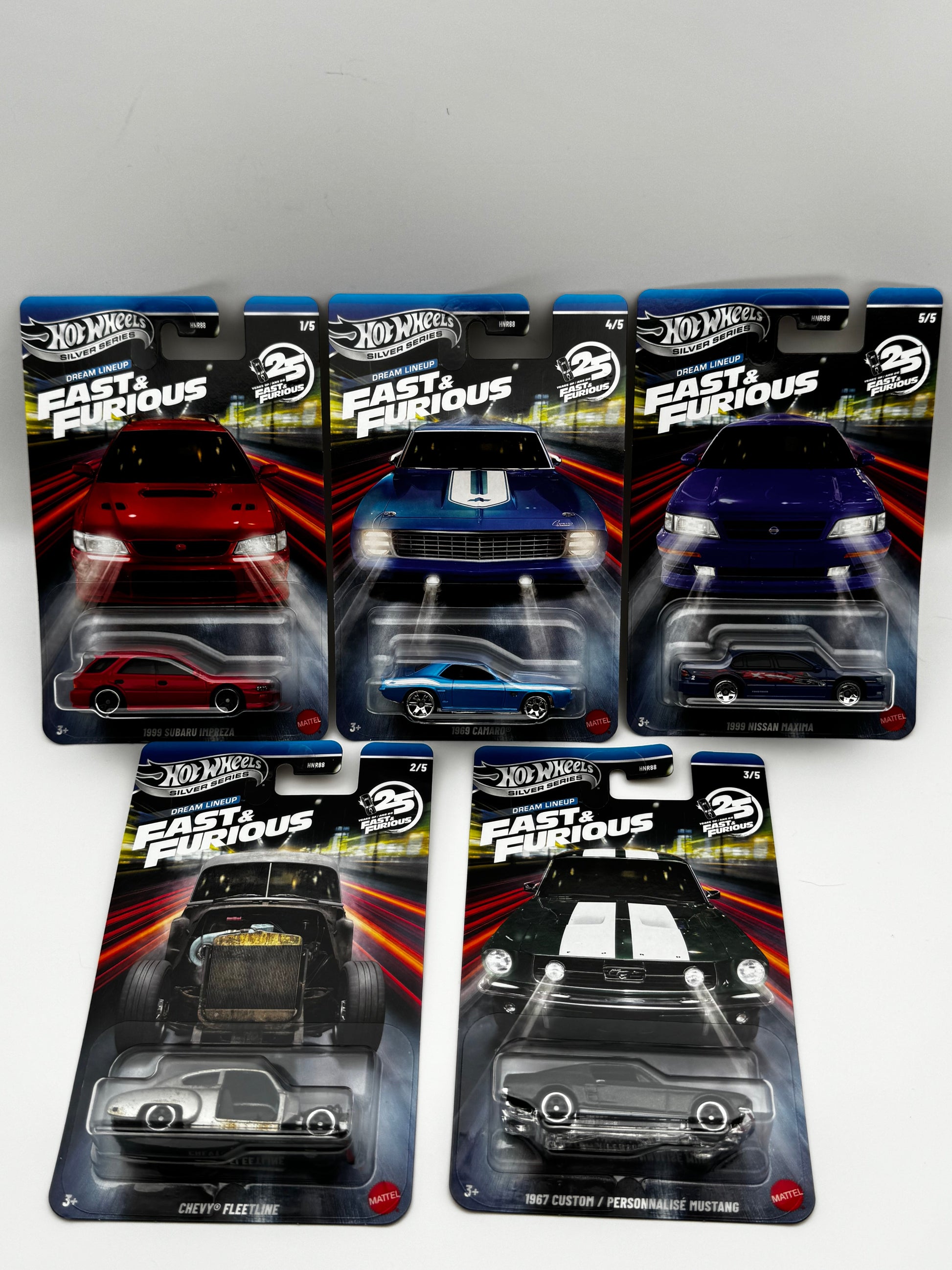 Fast & Furious Silver Series – Dream Lineup 25th Anniversary – Set Complet 5/5 – Hot Wheels | 1:64 SVRdiecast