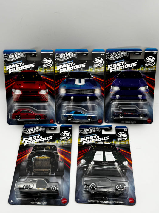 Fast & Furious Silver Series – Dream Lineup 25th Anniversary – Set Complet 5/5 – Hot Wheels | 1:64 SVRdiecast