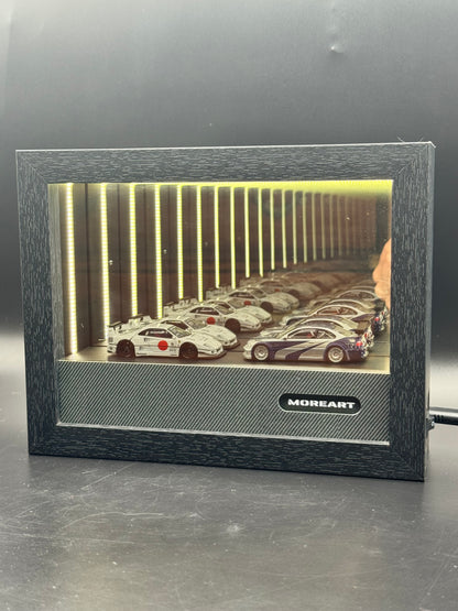 Cadre vitrine avec effet miroir infini pour modèle 1/64