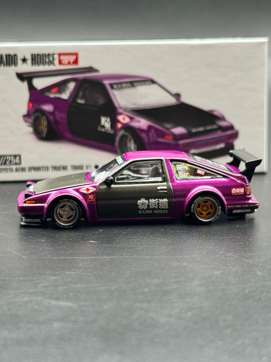 Kaido House x Mini GT Toyota AE86 Sprinter Trueno Touge V1 Violet 1:64