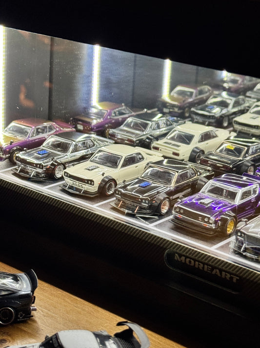 Vitrine MOREART effet miroir infini LED – Diorama parking 1:64