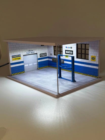 Diorama mini garage 1/64 éclairé SVRdiecast
