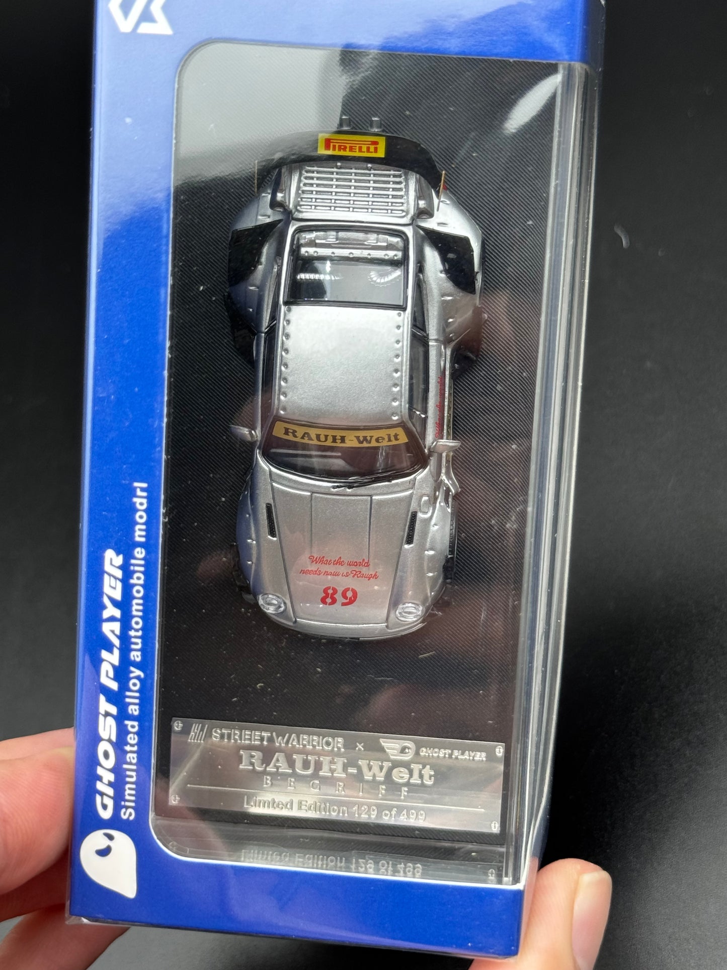 Porsche 993 RWB – Street Warrior × Ghost Player | Silver #89 | 1:64 | Limited Edition 129/499