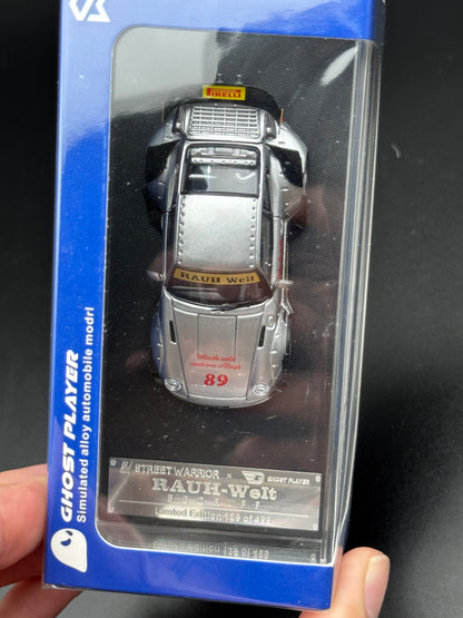 Porsche 993 RWB – Street Warrior × Ghost Player | Silver #89 | 1:64 | Limited Edition 129/499