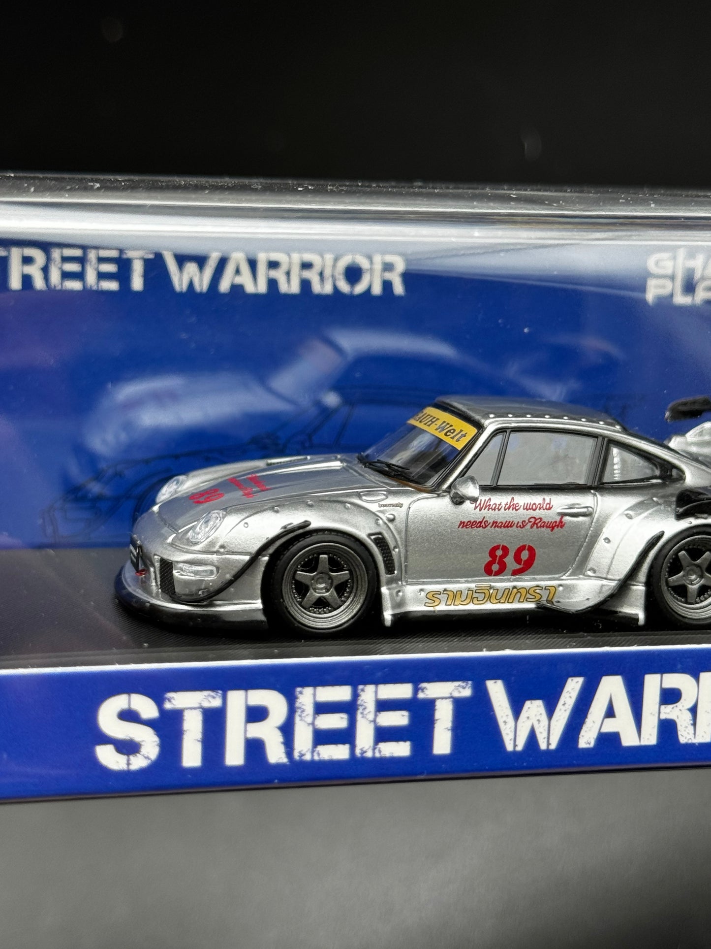 Porsche 993 RWB – Street Warrior × Ghost Player | Silver #89 | 1:64 | Limited Edition 129/499