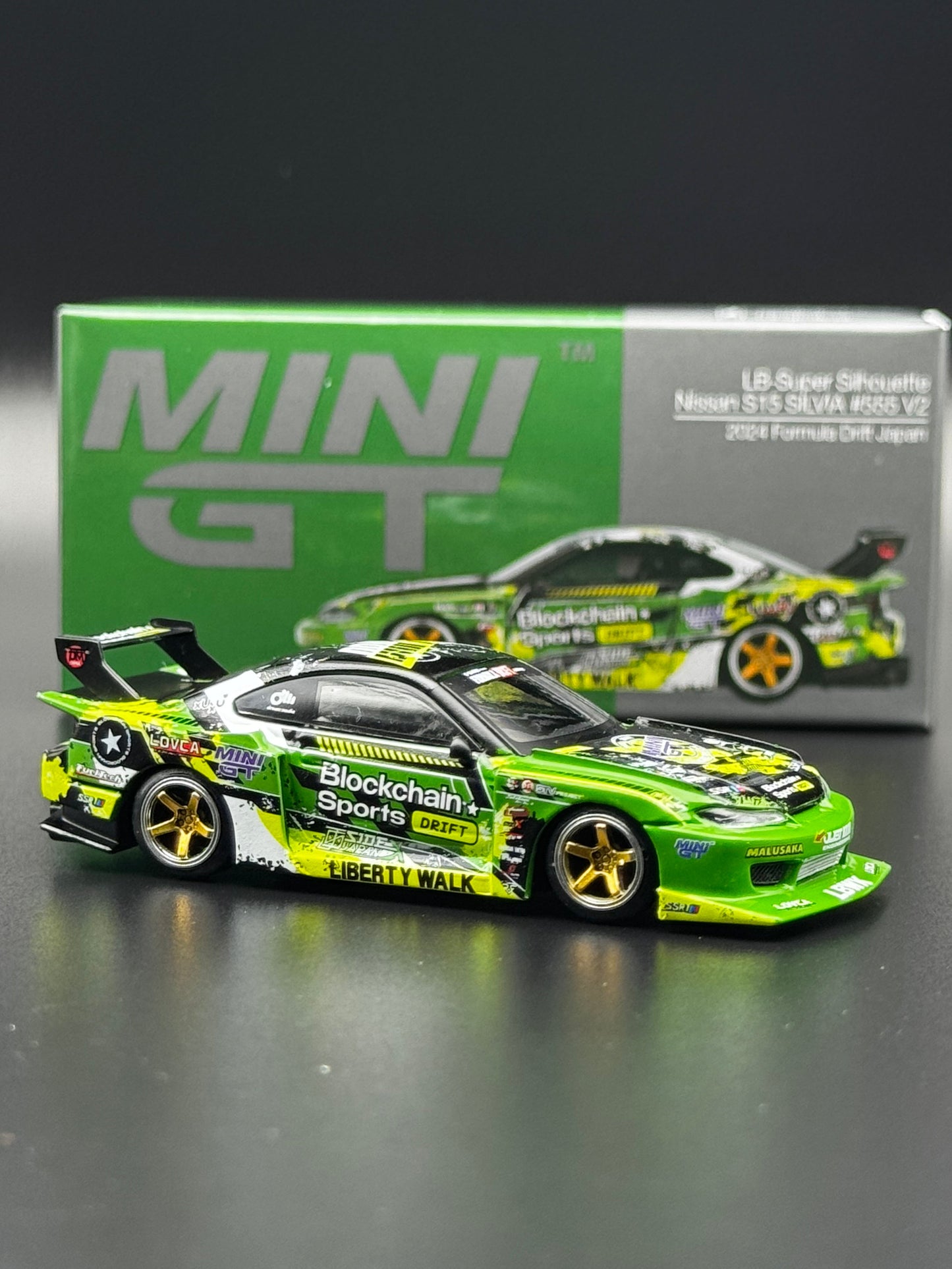 LB Super Silhouette Nissan S15 Silvia #555 V2 – 2024 Formula Drift Japan – Mini GT 1:64 SVRdiecast