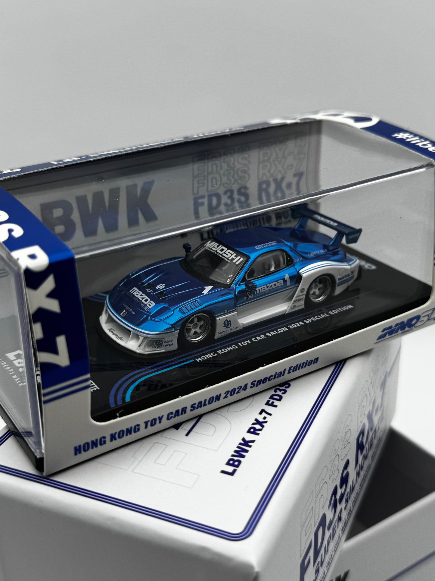 Mazda RX-7 FD3S LB-Super Silhouette – Hong Kong Toy Car Salon 2024 Special Edition (Chase – Blue Chrome) INNO64 SVRdiecast